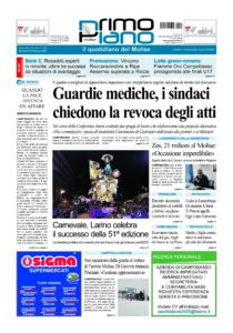 La prima pagina dell’edizione in edicola oggi